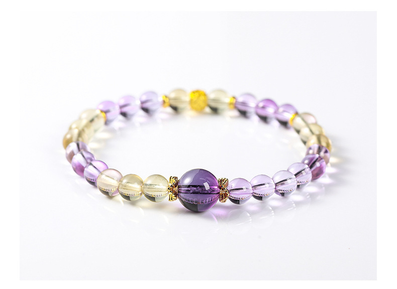 JD Jewelry Natural Amethyst Lucky Bead Design Bracelet Ice Transparent Purification High-end Feel Women's Accessories Simple Style