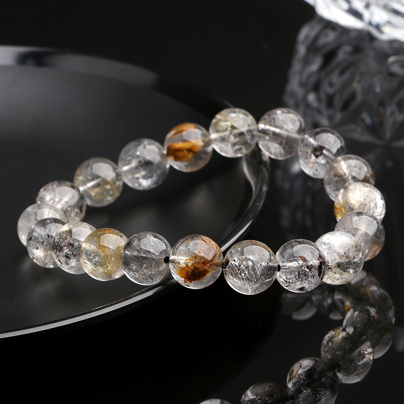 Natural Crystal Flashing Diamond Bracelet Black Yellow Crystal Lucky Oil Dare Circle Donghai Tokyang Crystal Geometric Pattern