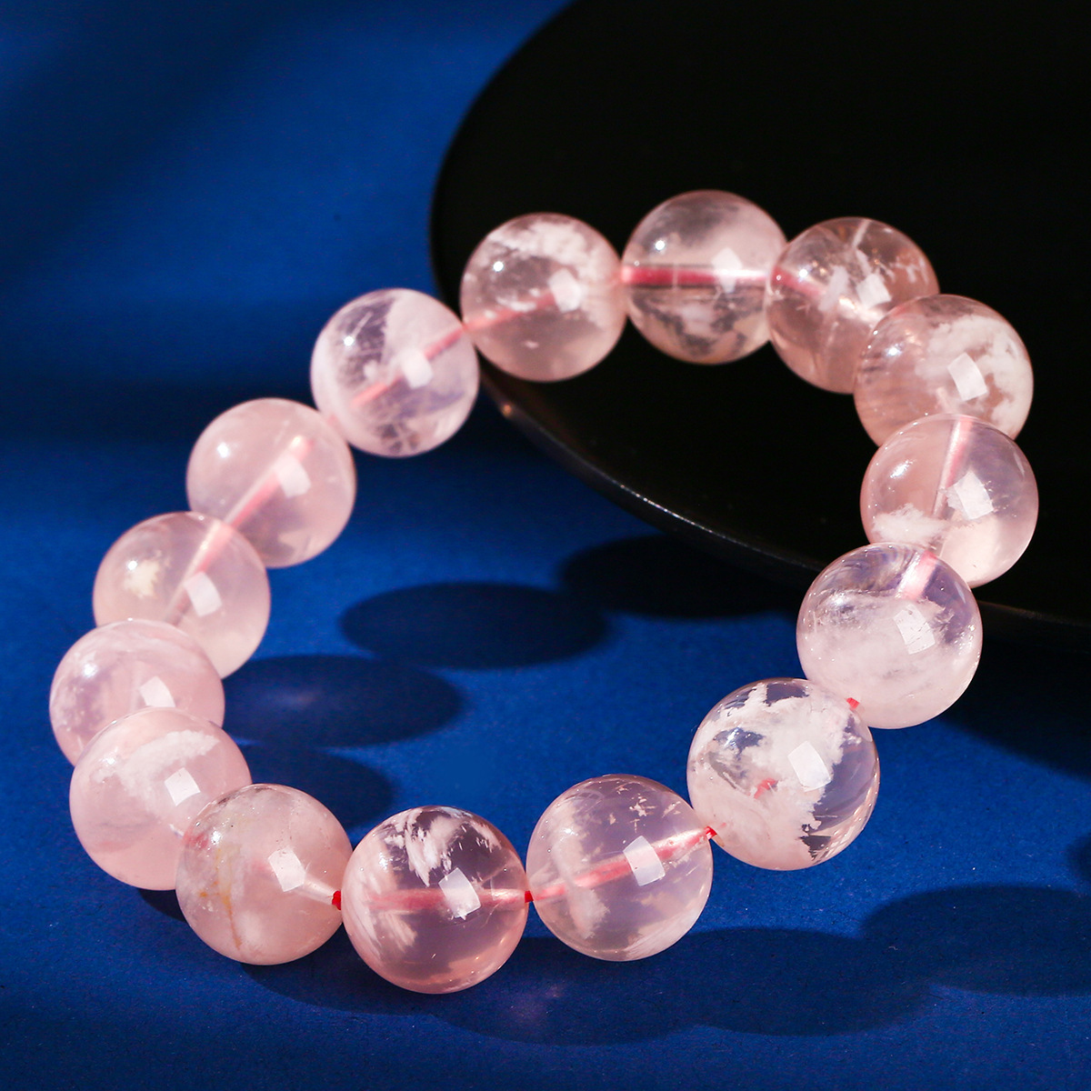 Natural Pink Crystal Ghost Bracelet Fashion Luxury Snowflake Design Geometric Pattern Crystal Sweet Bracelet Women's Gift