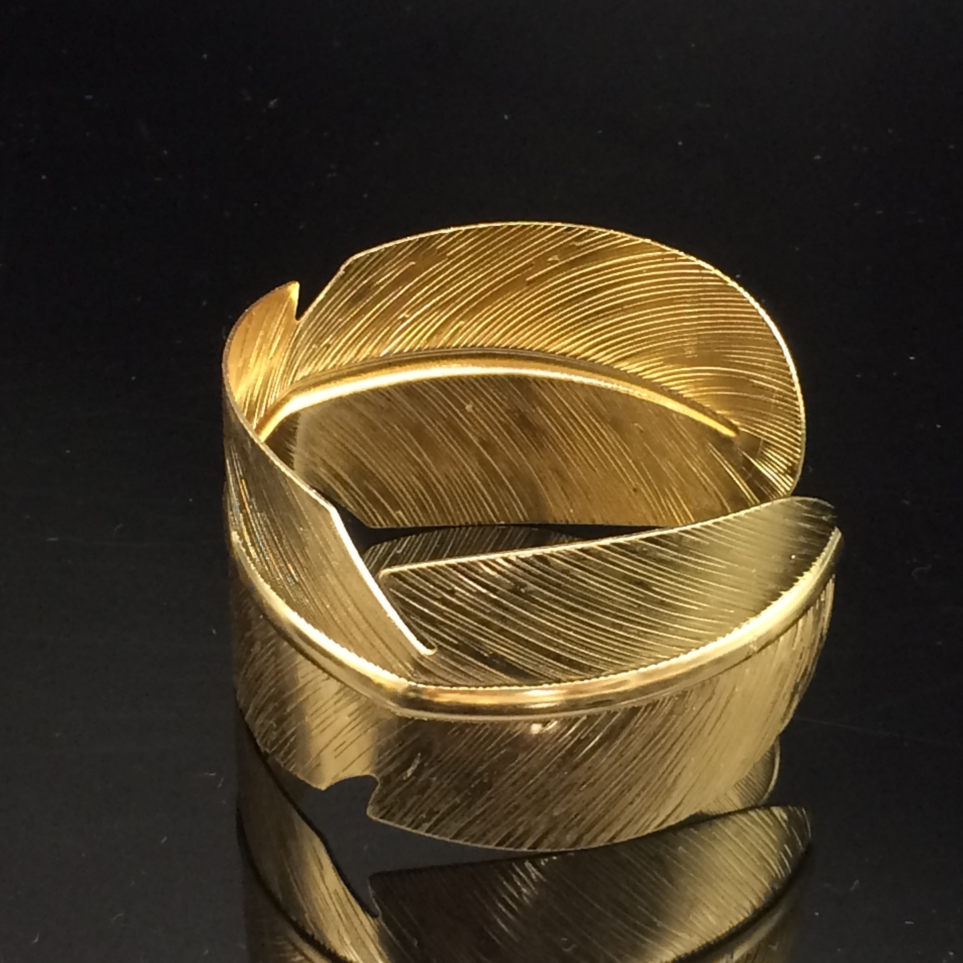 Simple Style Classic Style Feather 304 Stainless Steel Bangle In Bulk
