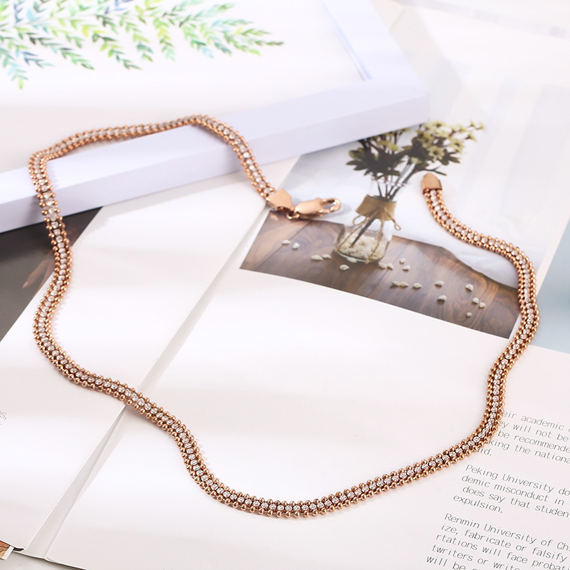 PVD Coated 18K Gold Plated Solid Color Stainless Steel Classic Style Commute Waterproof Non Tarnish Bracelets Necklace