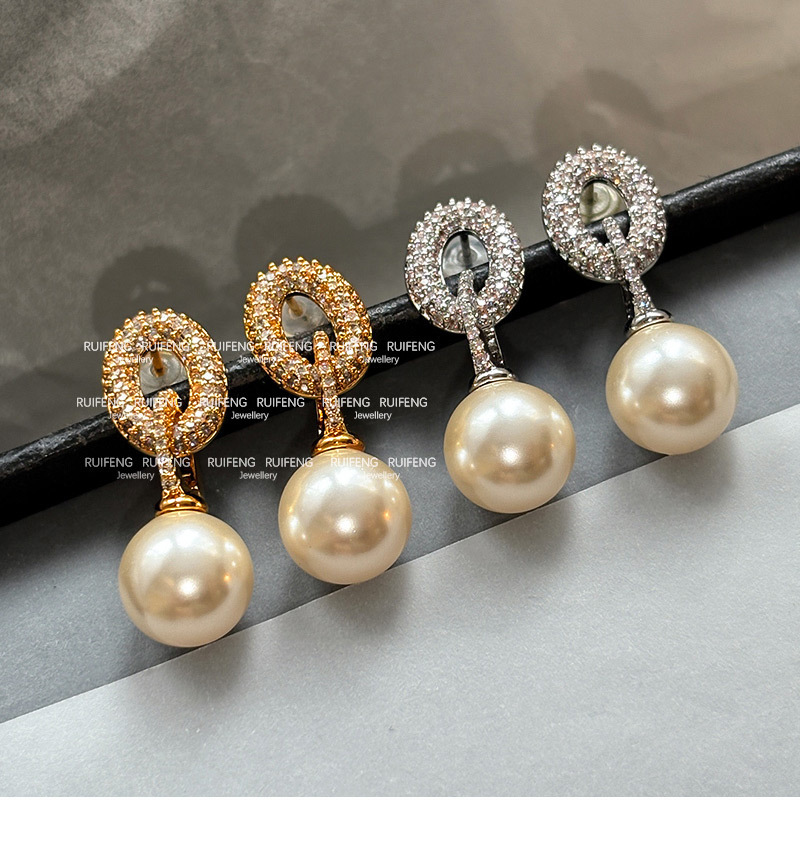 Elegant Classic Style Geometric Imitation Pearl Copper Women's Earrings