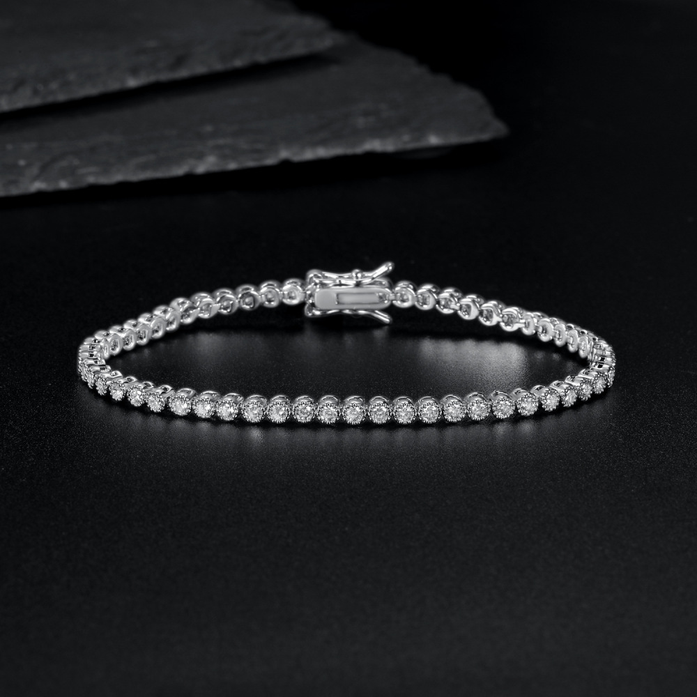 Fashion Tennis Bracelet Copper Inlaid Zircon Unisex Elegant Design Trendy Factory Direct Jewelry Accessories Simple Style