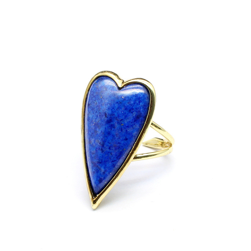 Retro Heart Shaped Purple Quartz Tiger Eye Stone Ring  Luxury Light Luxury DIY Accessories Sales Jewelry