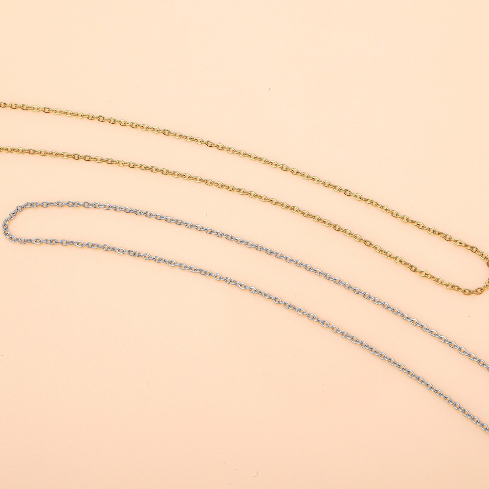 Stainless Steel Hammer Cross Chain Fine Chain Jewelry Accessories Necklace Handmade DIY Titanium Steel Non-Fading