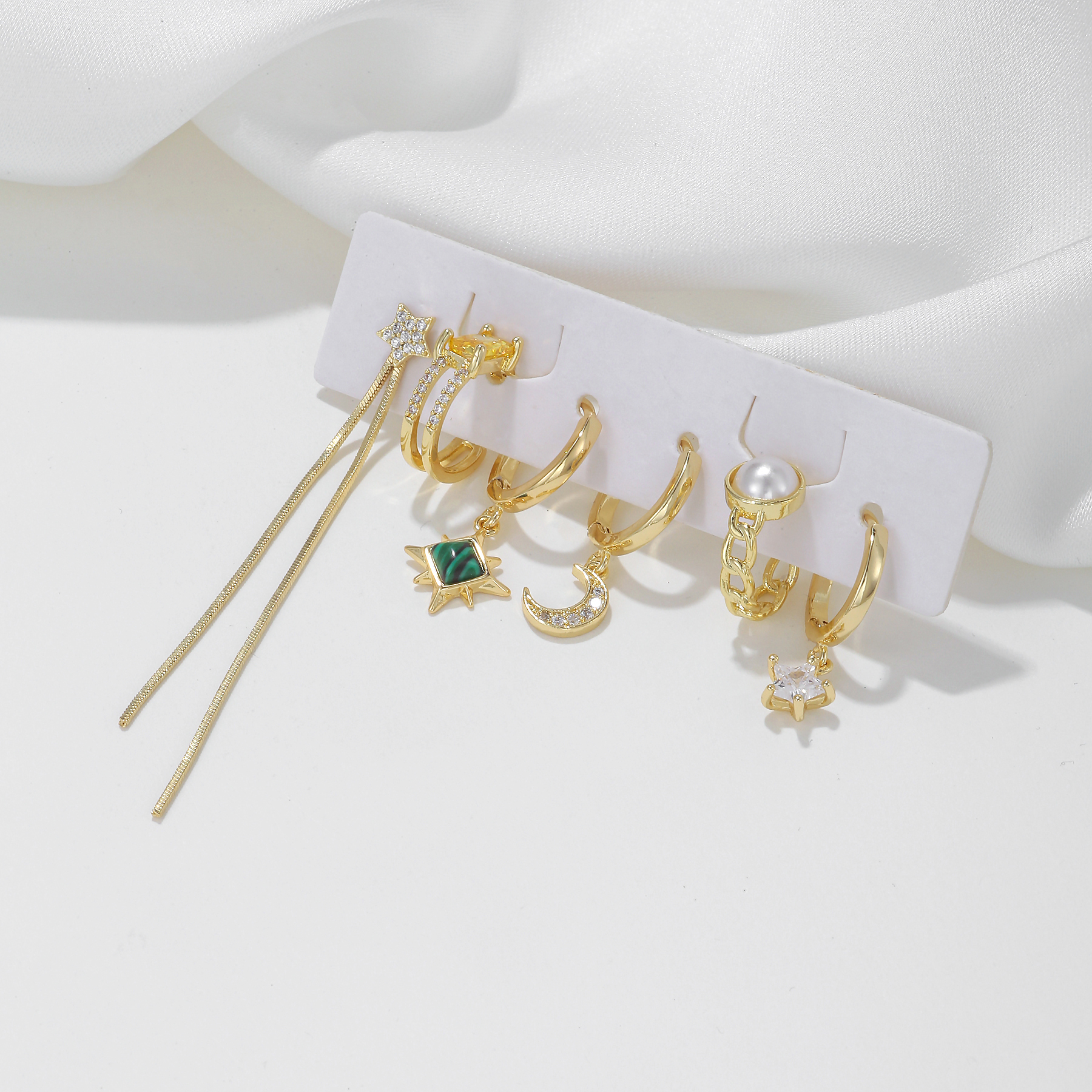 4 Pieces Sweet Simple Style Classic Style Heart Shape Plating Inlay Brass Zircon 18K Gold Plated Drop Earrings
