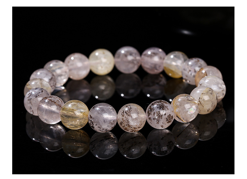 JD Jewelry Natural Gum Crystal Bracelet Fashion Unisex Beaded Round Single Circle Jewelry Geometric Pattern Simple Style