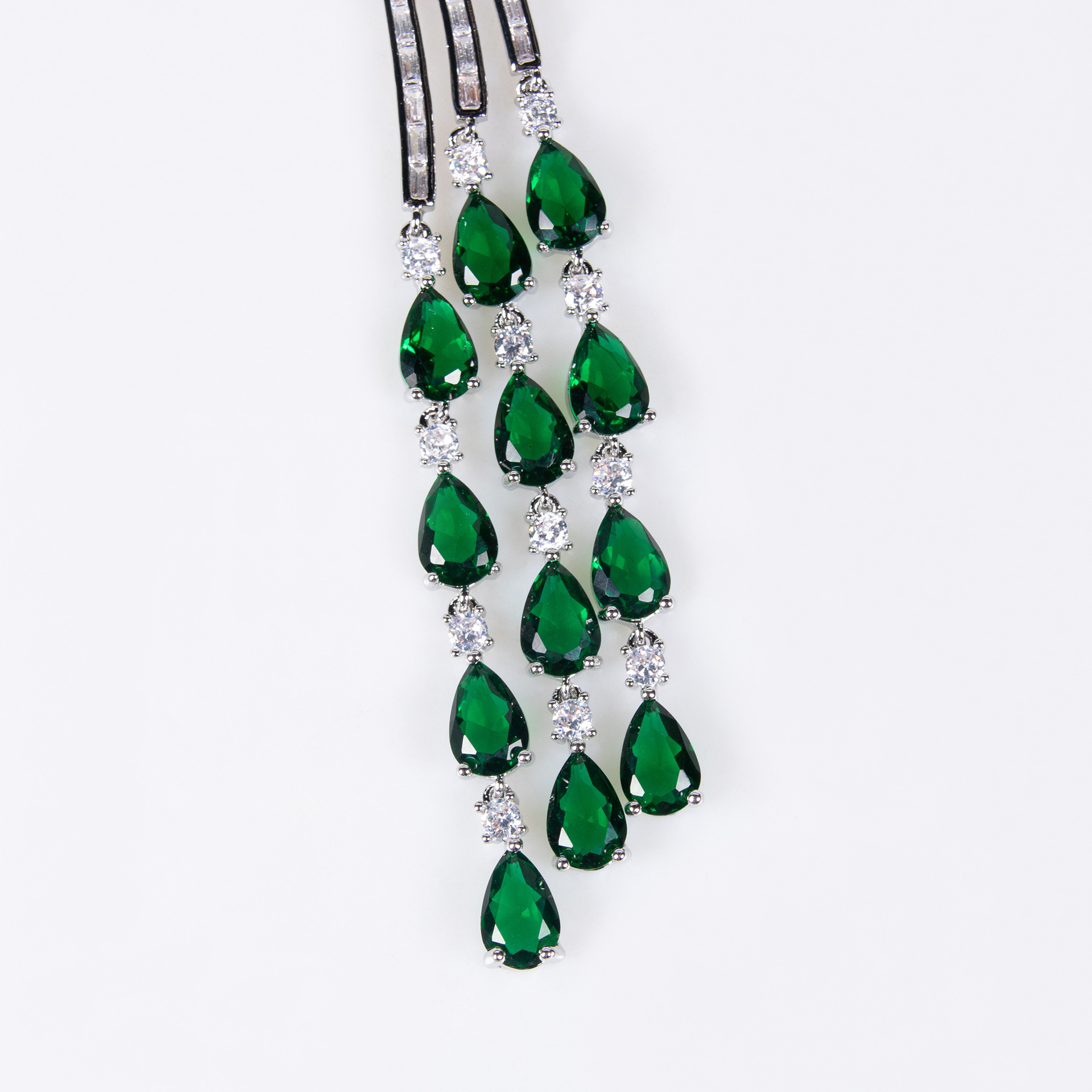 Elegant Waterdrop Zircon Necklace Set For Women Long Length Versatile Luxury Fashion Collarbone Chain Jewelry Combo