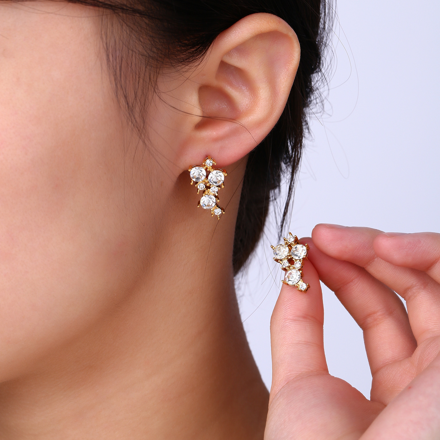 Fashionable Red Cherry Titanium Steel Earrings Women's Exquisite Design Luxury Light Earring Jewelry Accessories