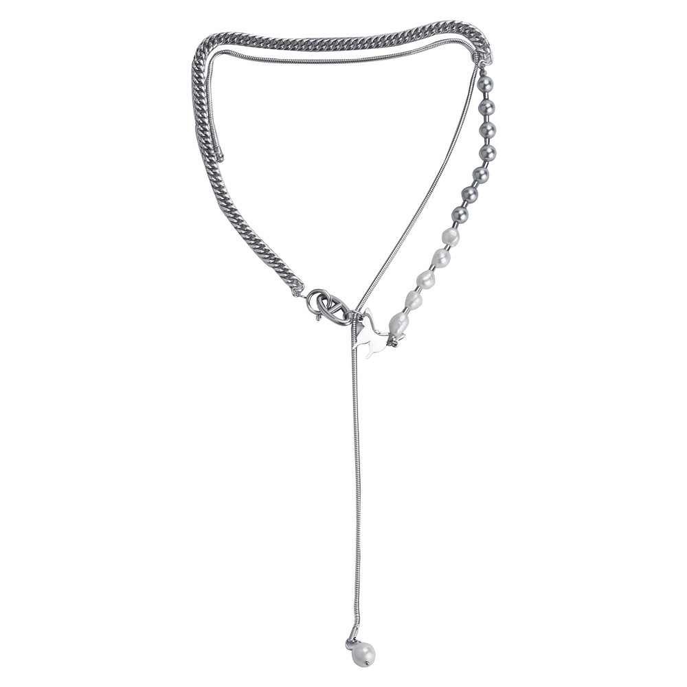 PVD Coated Real Gold Plated 18K Gold Solid Color 304 Stainless Steel Simple Style Classic Style Waterproof Non Tarnish 304 Stainless Steel Layered Necklaces