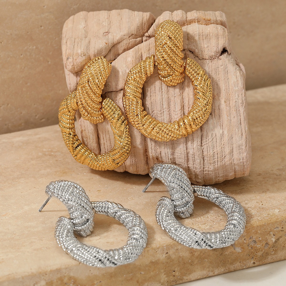 Ion Plating (IP) Real Gold Plated 18K Gold Platinum Round 304 Stainless Steel Simple Style Classic Style Waterproof Non Tarnish Drop Earrings