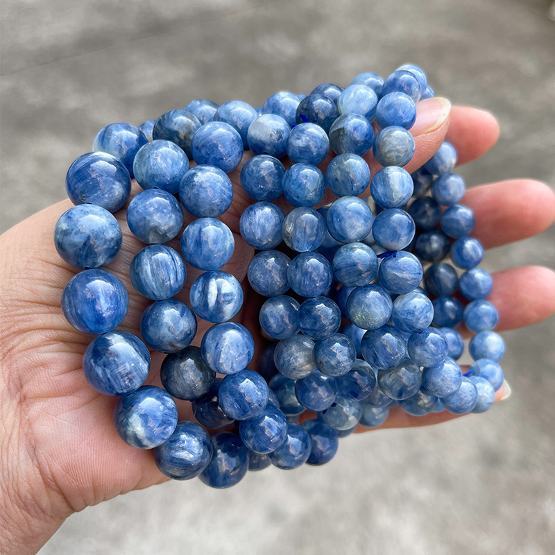 JD Jewelry Natural Brazilian Blue Crystal Cat's Eye Bracelet Round Luxury Fashion Unisex Gift Jewelry Geometric Pattern