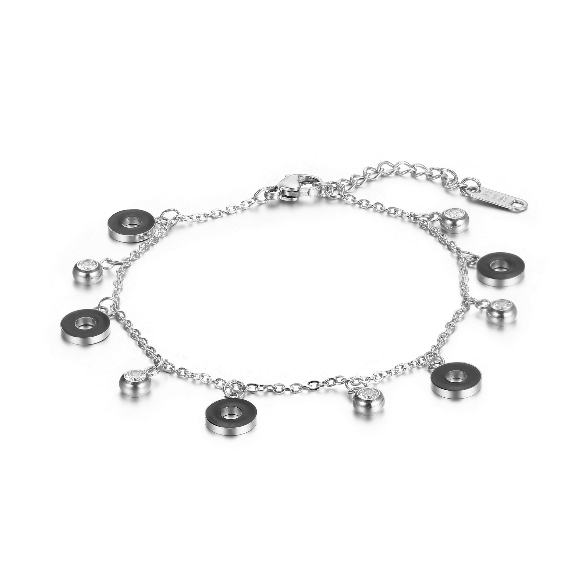 PVD Coated Real Gold Plated 18K Gold Round 304 Stainless Steel Simple Style Classic Style Waterproof Non Tarnish 304 Stainless Steel Bracelets
