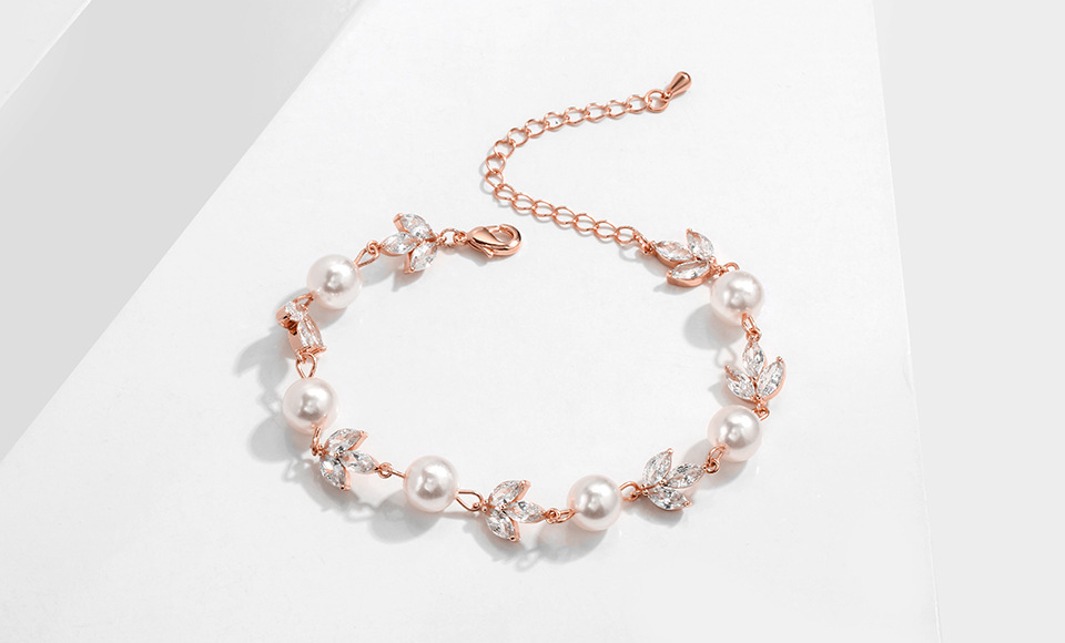 Unisex Imitation Pearl Copper Geometric Bracelets Imitation Pearl Jewelry