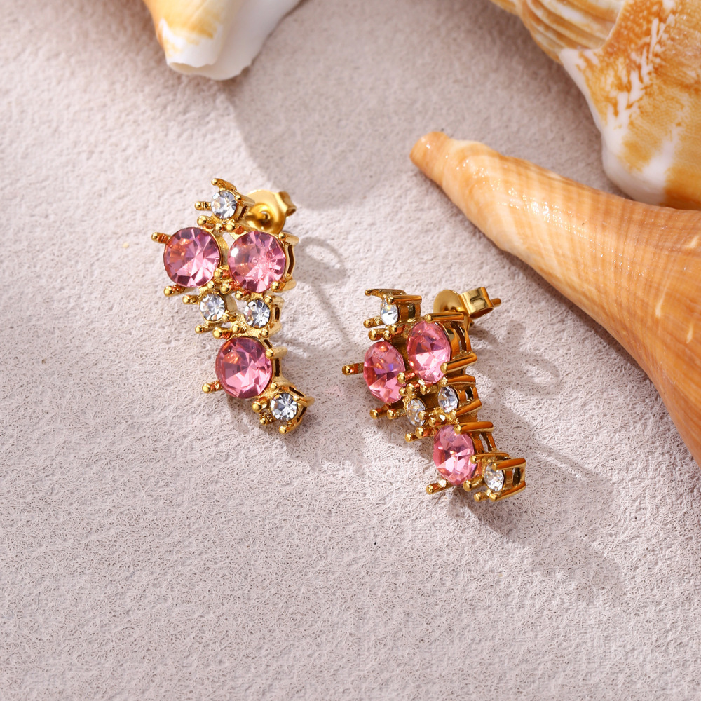 Fashionable Red Cherry Titanium Steel Earrings Women's Exquisite Design Luxury Light Earring Jewelry Accessories