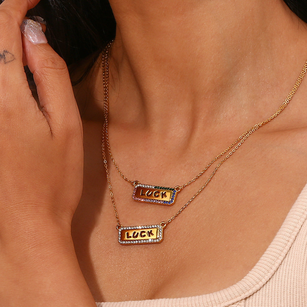 PVD Coated Real Gold Plated Color Block Stainless Steel Titanium Steel Classic Style Waterproof Non Tarnish Rings Earrings