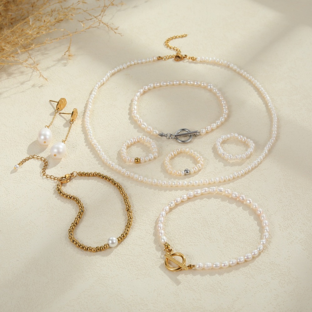 Fashionable Versatile Heart Shaped Necklace With Small Beads Luxury Feelings Jewelry Accessories For Women Geometric Pattern Stainless Steel