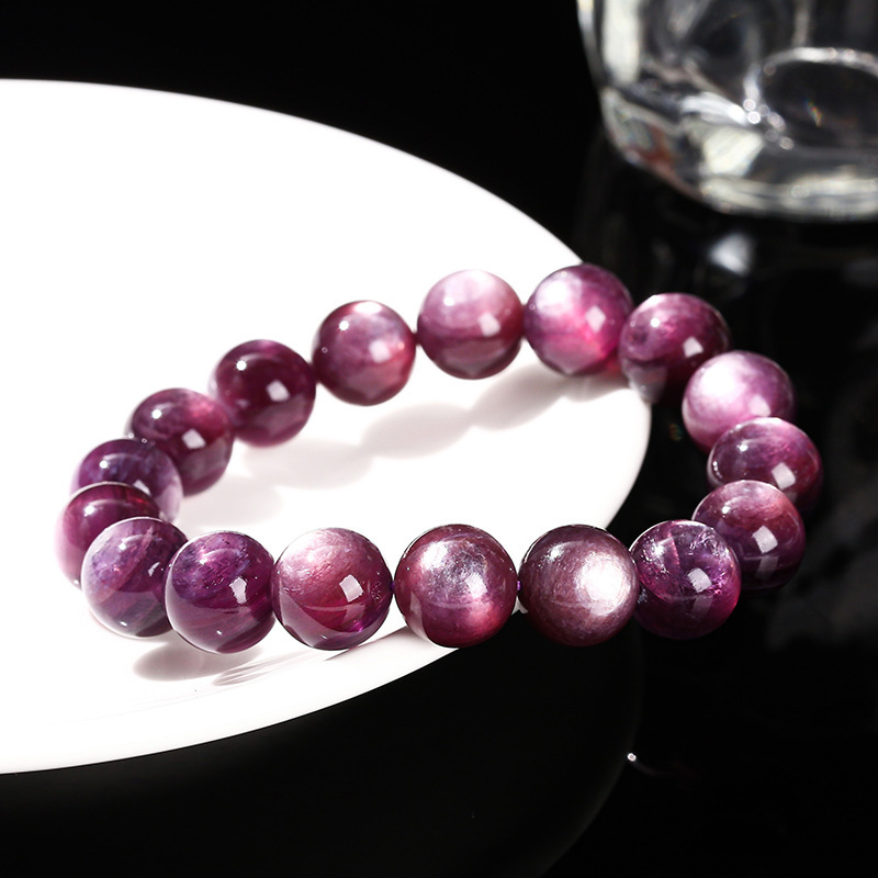 JD Jewelry 7A Natural Amethyst Geometric Pattern Crystal Bracelet Cat's Eye Crystal Purple Grape Fashion Women's Gift Bracelet Simple Style