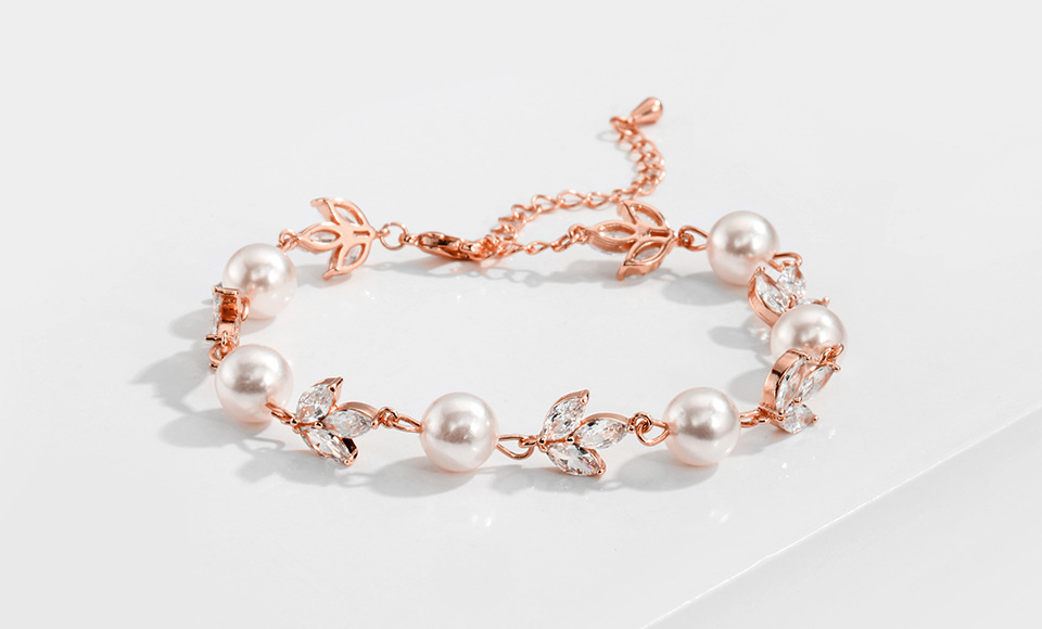 Unisex Imitation Pearl Copper Geometric Bracelets Imitation Pearl Jewelry