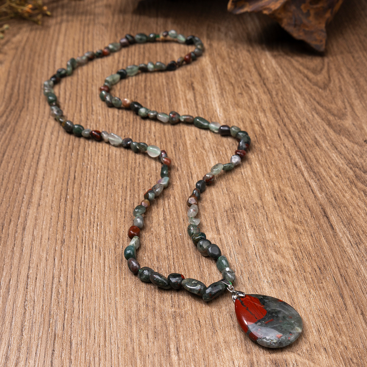 ZhouHang Natural Crystal Long Necklace Elegant Pendant Sweater Chain Amethyst Water Drop Earrings Jewelry Accessories