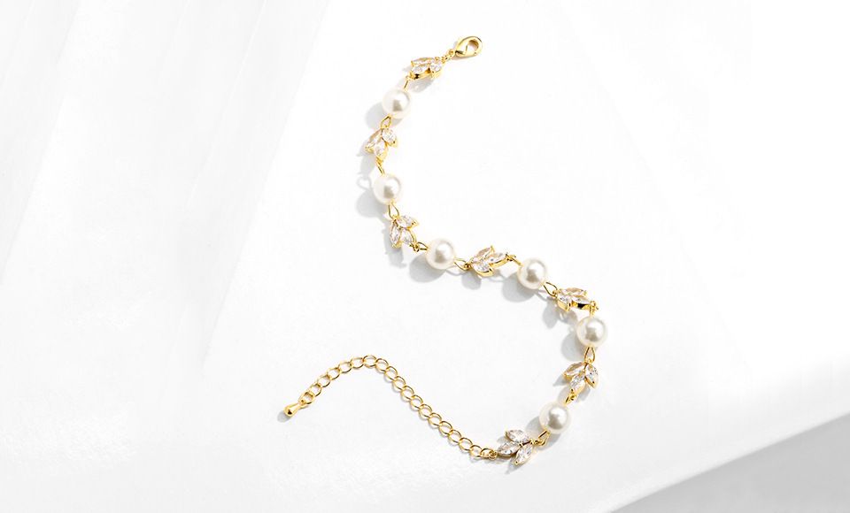 Unisex Imitation Pearl Copper Geometric Bracelets Imitation Pearl Jewelry
