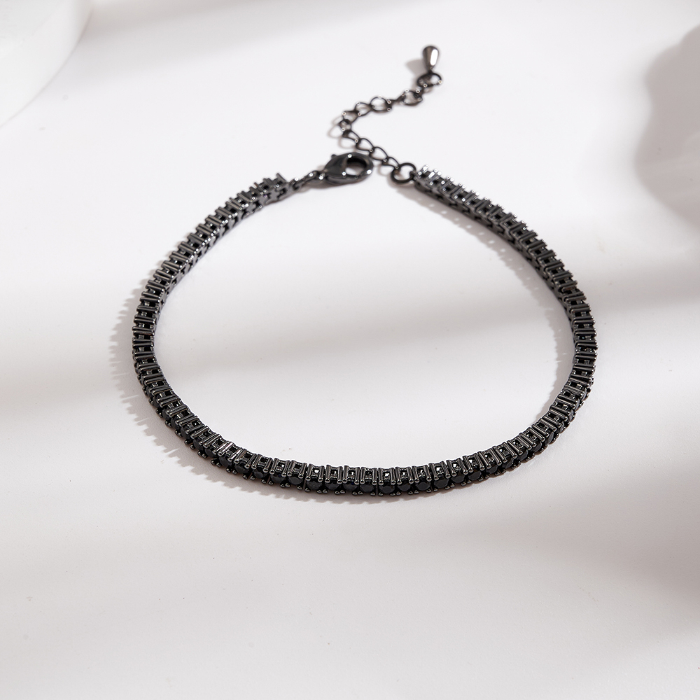 Trend Classic Copper Color Retention Electroplated INS Style Basic Style (Simple Style) Minimalist Style Handmade 2.6mm Tennis Chain Bracelet