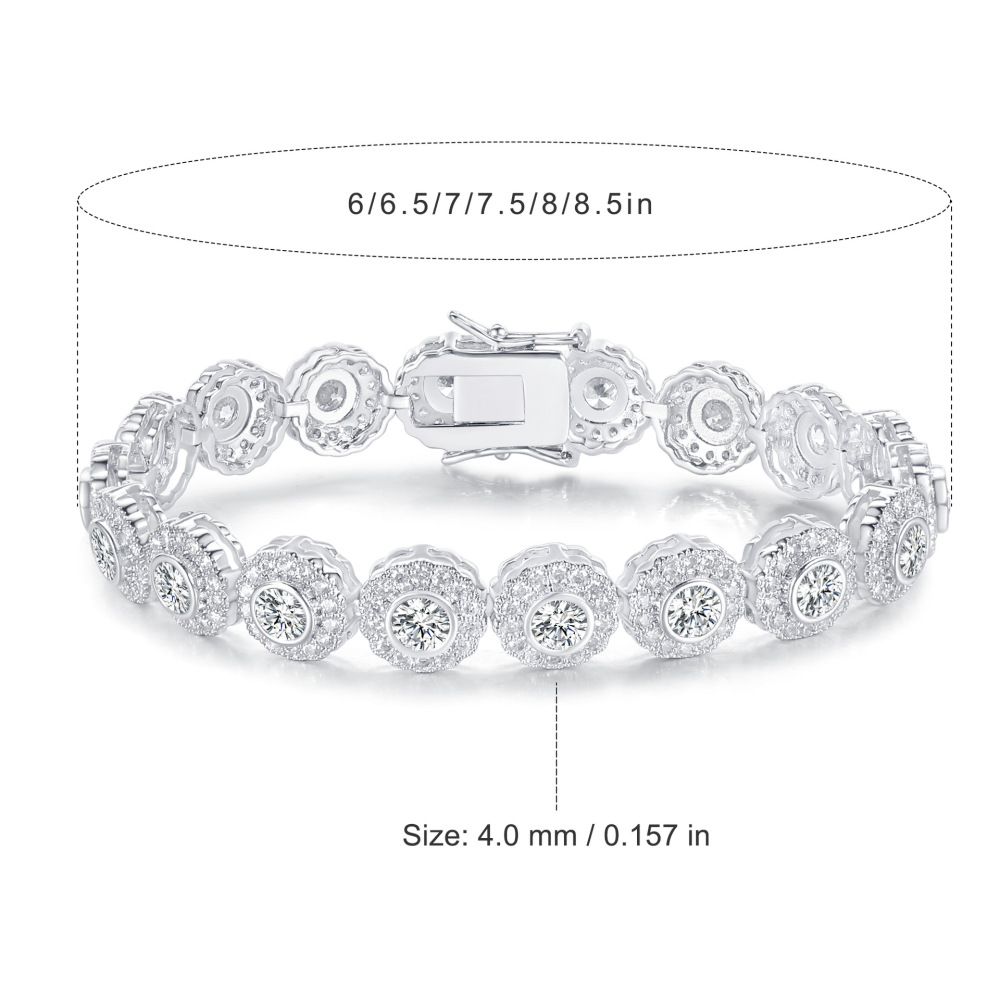 4mm Tennis Design Copper Inlaid Zircon Bracelet Fashion Heavy Craft Factory Style Unisex Trendy Jewelry Accessories