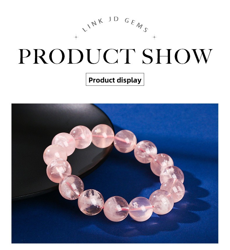 Natural Pink Crystal Ghost Bracelet Fashion Luxury Snowflake Design Geometric Pattern Crystal Sweet Bracelet Women's Gift