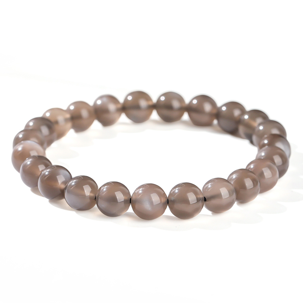 JD Jewelry 8A Natural Black Moonstone Bracelet Extended Fashion Simple Versatile Round Bead Classic Gift Bracelet