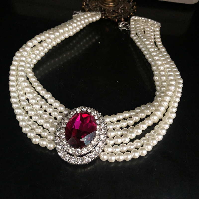 1 Piece 1 Pair Vintage Style Wedding Bridal Geometry Artificial Pearl Alloy Inlay Artificial Gemstones Artificial Pearls Glass Women's Beaded Chain Jewelry Set