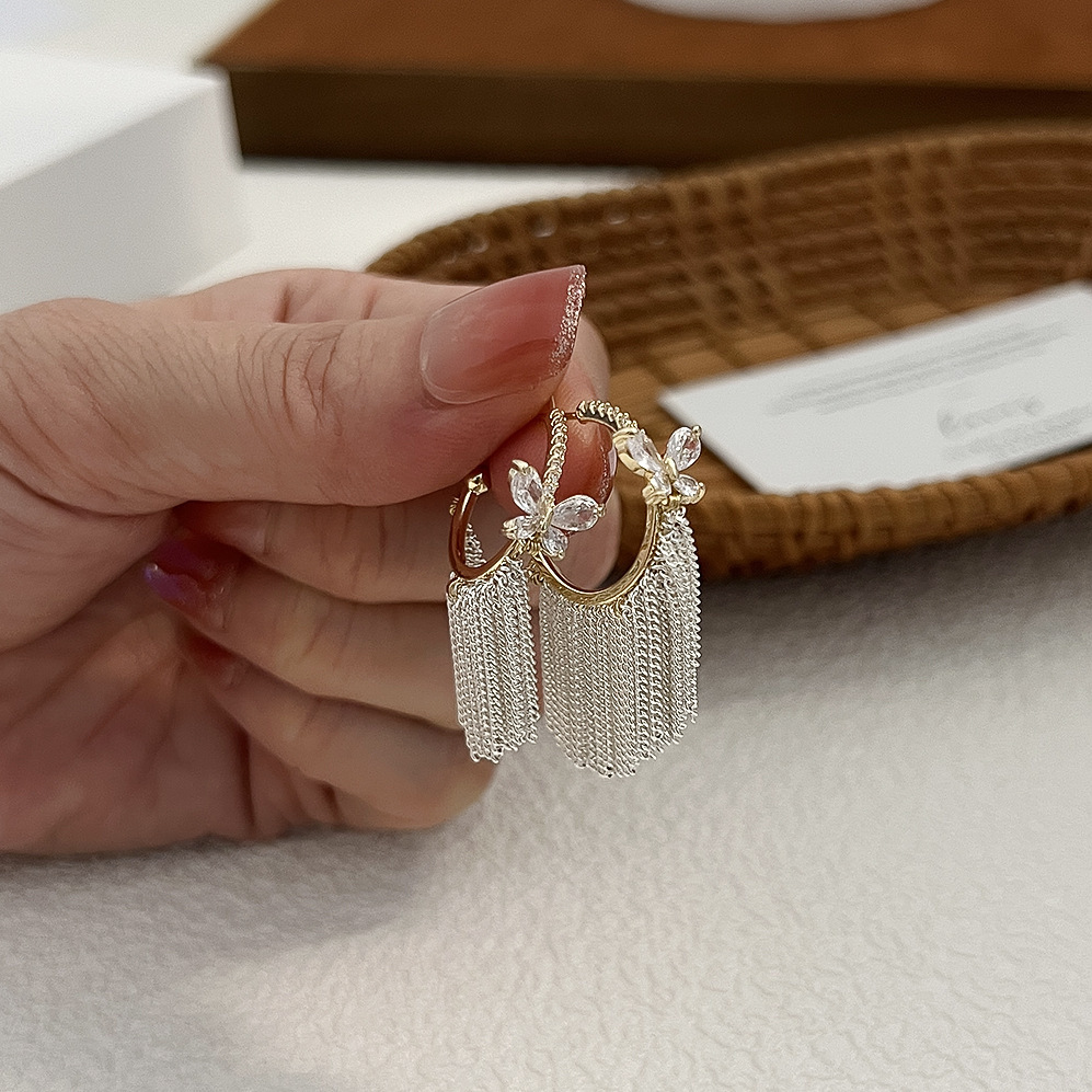 1 Pair Simple Style Classic Style Solid Color Plating Inlay Copper Zircon 18K Gold Plated Drop Earrings