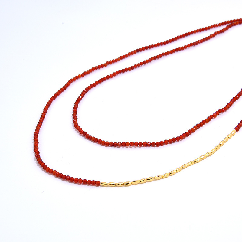 Casual Simple Style Geometric Natural Stone Agate Sterling Silver Gold Plated Sweater Chain In Bulk