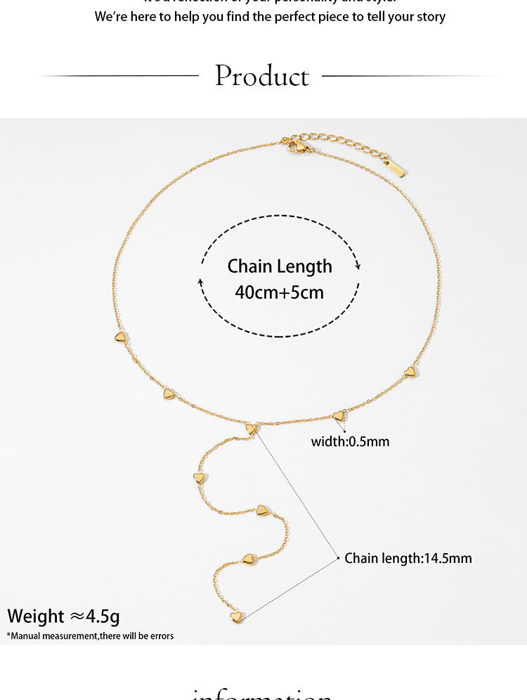 Elegant Long Y-shaped Vacuum Plating (In Furnace) Real Gold Plated 304 Stainless Steel Heart And Star Pendant Necklace Women's Fashion Daily Commuting Accessories