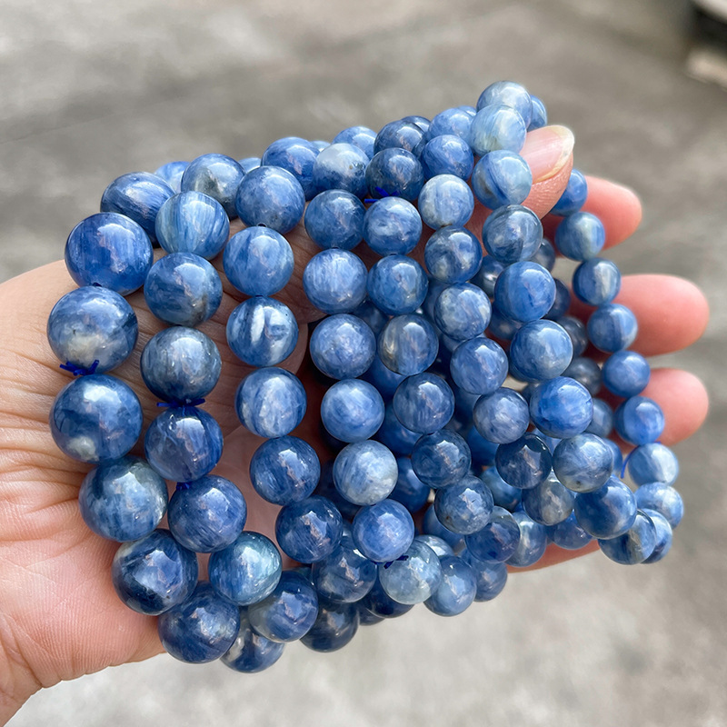 JD Jewelry Natural Brazilian Blue Crystal Cat's Eye Bracelet Round Luxury Fashion Unisex Gift Jewelry Geometric Pattern