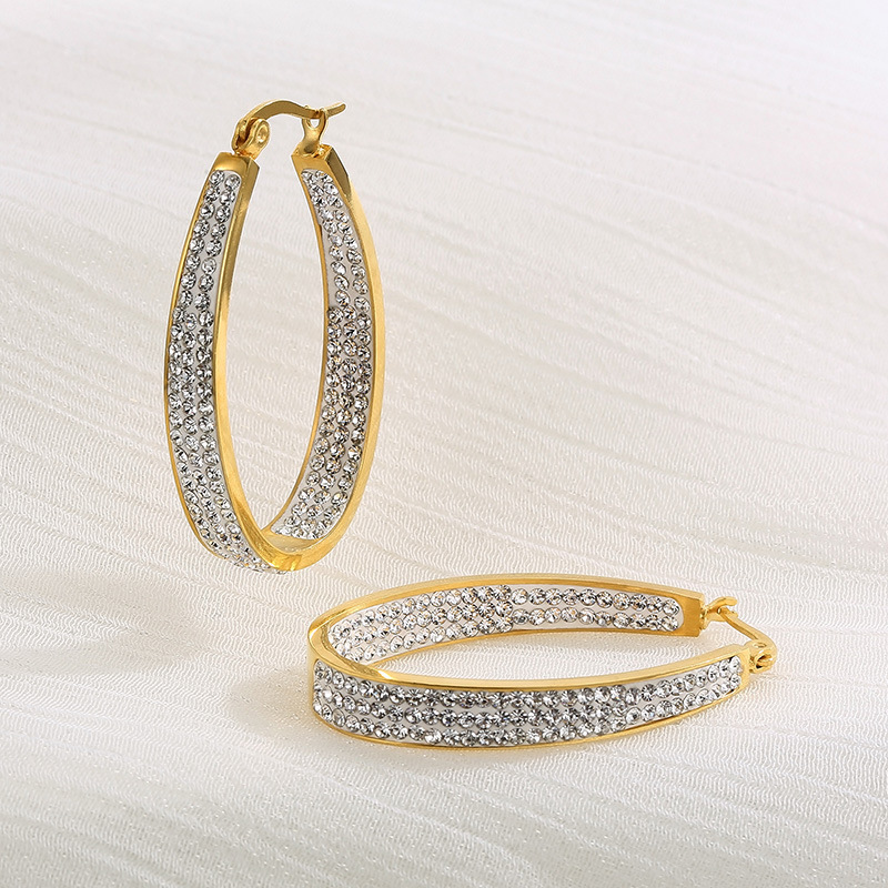 PVD Coated 18K Gold Plated U Shape Stainless Steel Simple Style Classic Style Waterproof Non Tarnish Earrings