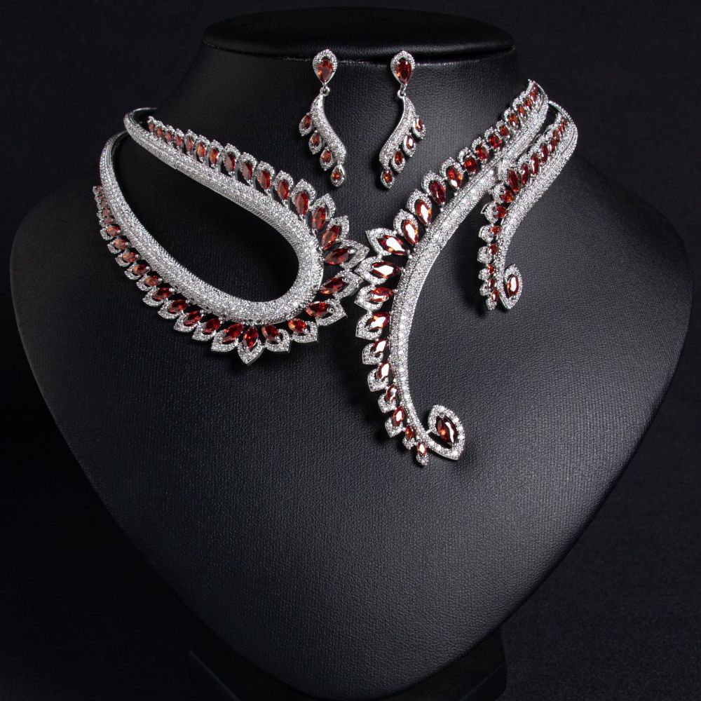 Internet Celebrity  Hot-Selling Necklace INS Style Zircon Earrings Set Decoration For Women Versatile Hip-Hop Style High-End Jewelry