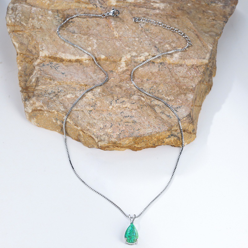 Wish Bestselling Waterdrop Australian Opal Pendant Necklace Women Elegant Versatile Quality Jewelry Fashion Accessories