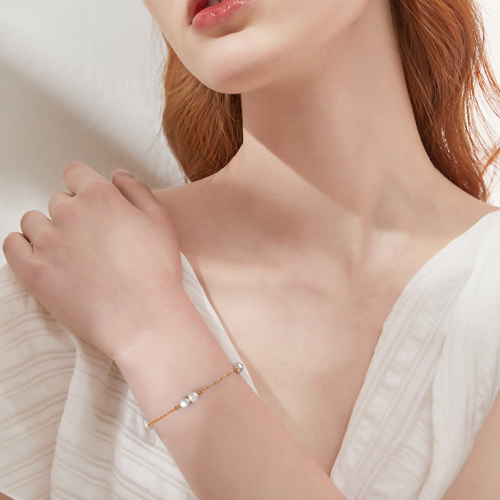 1 Piece Freshwater Pearl Sterling Silver Geometric Freshwater Pearl Chain 14K Gold Plated White Gold Plated Rhodium Plated Women's Paperclip Chain Spring Ring Trigger Clasp Closure Bracelets