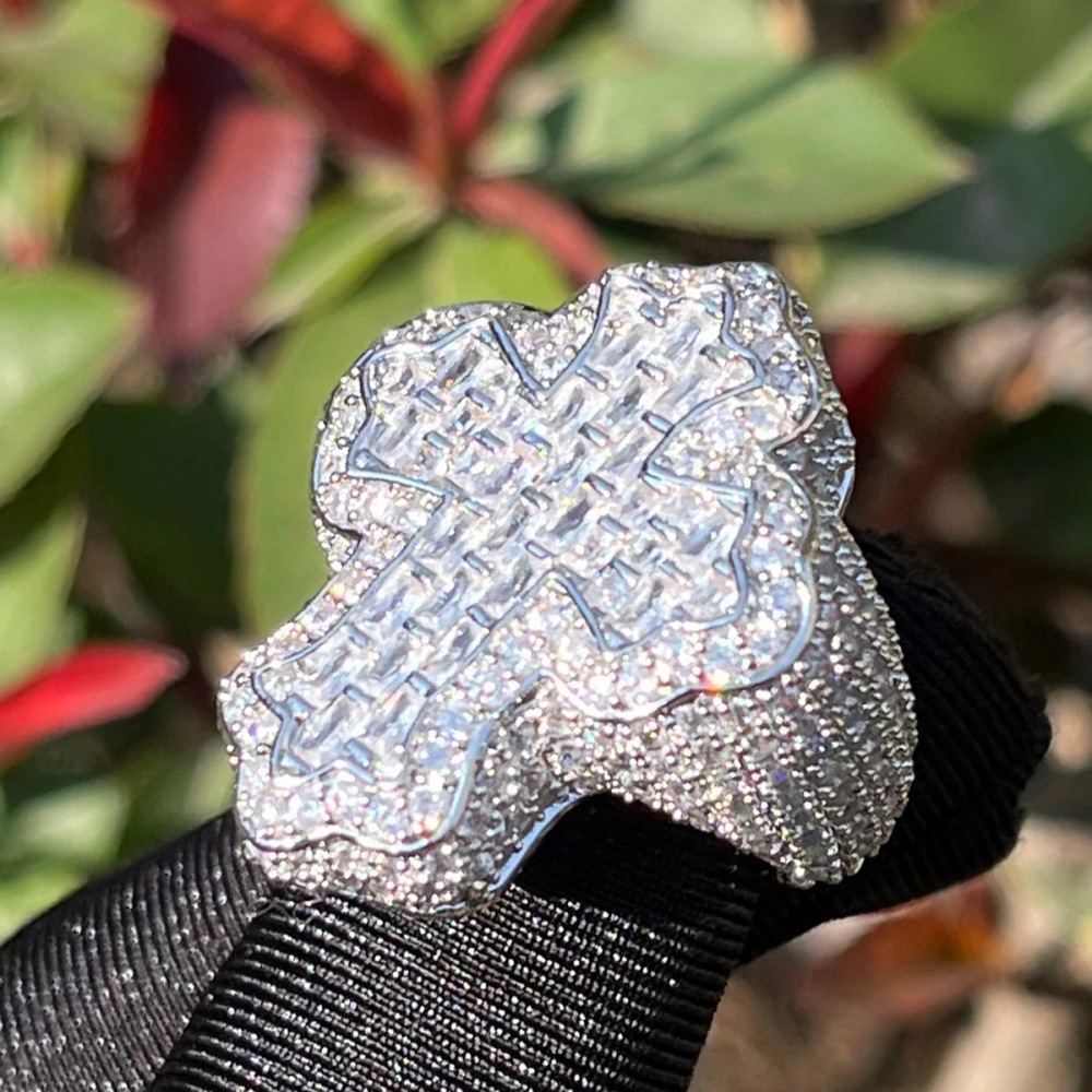 Trendy Personalized Hip Hop Arc Pattern Cross Ladder Square Ring Gold Plated Fashionable Man's Ring Street Style Accessories