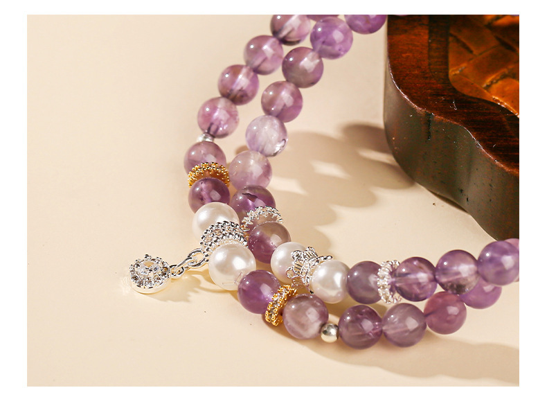JD Jewelry Amethyst Beaded Bracelet For Women Fashionable High-end Jade Gourd Accessories Simple Style Classic Bracelet Jewelry