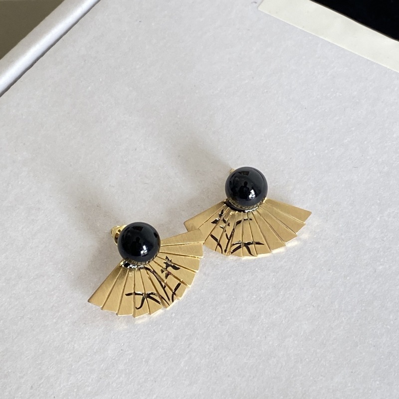 New Chinese Style Black Ink Earrings Retro Palace Series Fashionable High-End National Trend Women's Ear Jewelry Accessories