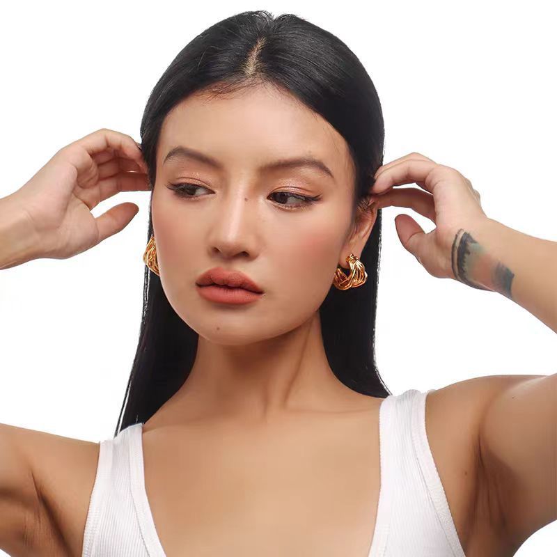 Geometric Copper Elegant Classic Style Earrings