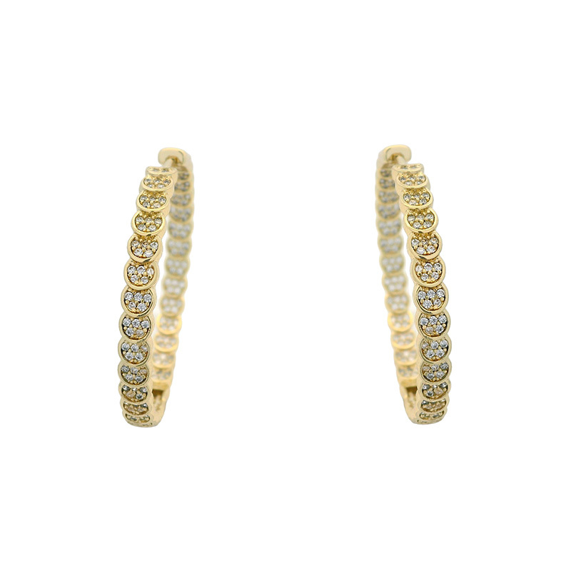 Xuping  Style Alloy Plated 14K Gold Micro-Set Zirconia Simple Earrings And Hoops Fashion Jewelry Accessories