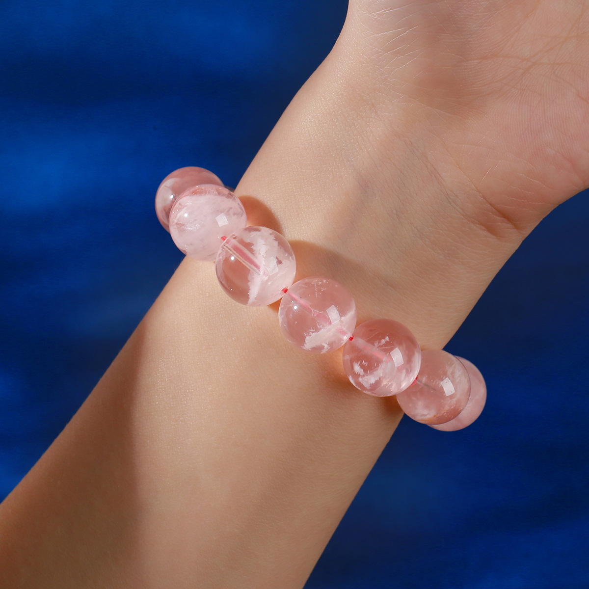Natural Pink Crystal Ghost Bracelet Fashion Luxury Snowflake Design Geometric Pattern Crystal Sweet Bracelet Women's Gift