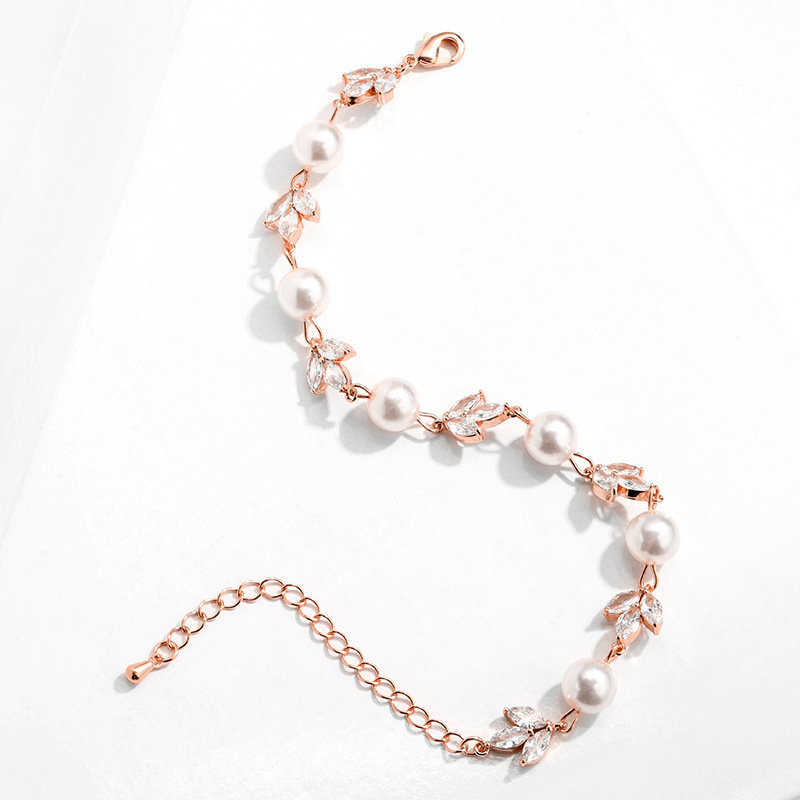 Unisex Imitation Pearl Copper Geometric Bracelets Imitation Pearl Jewelry