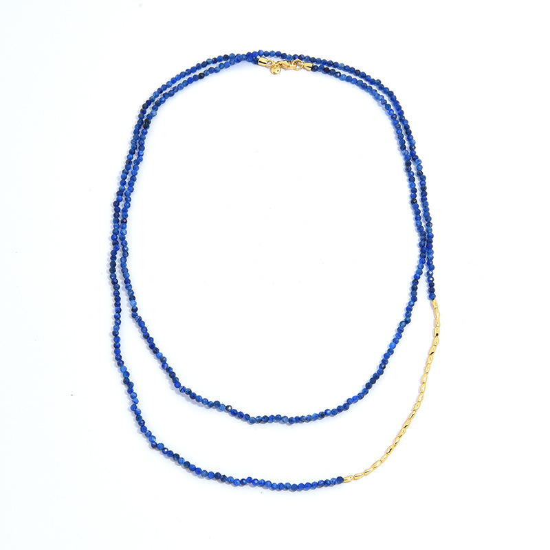 Casual Simple Style Geometric Natural Stone Agate Sterling Silver Gold Plated Sweater Chain In Bulk