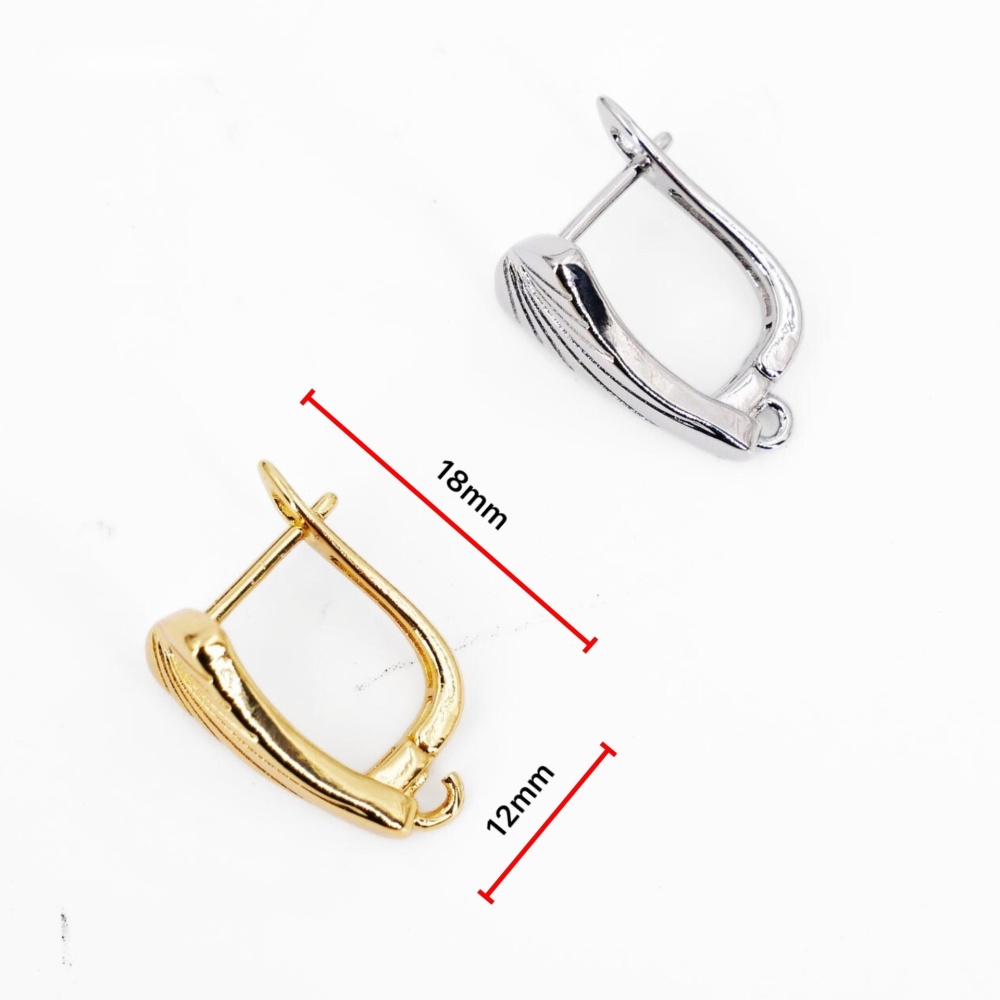 Eco-friendly DIY Copper Plated 18K Gold Totem U-shaped Ear Clip Jewelry Accessories Shell Inlaid Simple Women