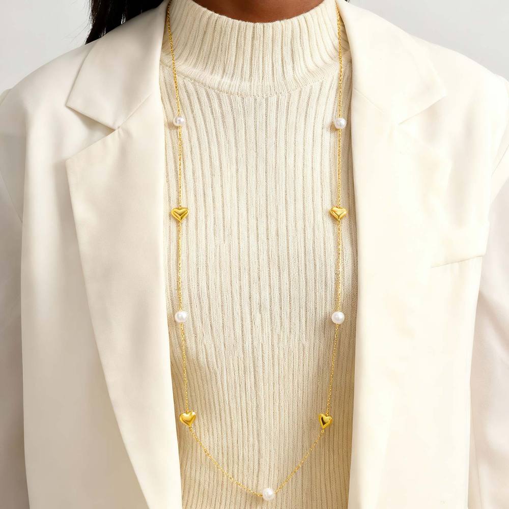 Stainless Steel Geometric Design Necklace Multi-style Women's High-end Jewelry Accessories Colorful Beads Irregular Shape Stackable