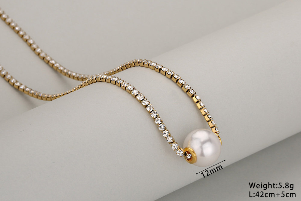 Stainless Steel Full Drill Jewelry Set Cross Circle Heart Shaped Vacuum Plating 18K Gold Dipped Water Diamond Accessories