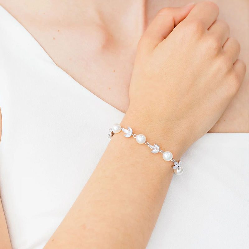 Unisex Imitation Pearl Copper Geometric Bracelets Imitation Pearl Jewelry